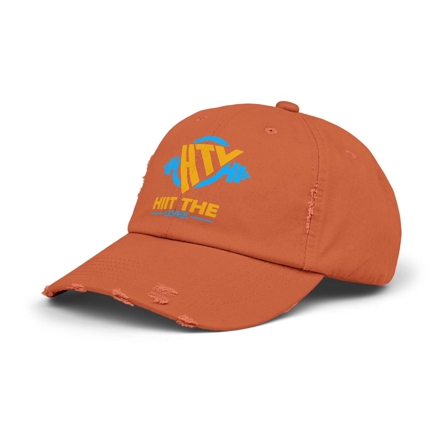 Unisex Distressed Fitness Cap - 'Hit the Levee' Gym Hat