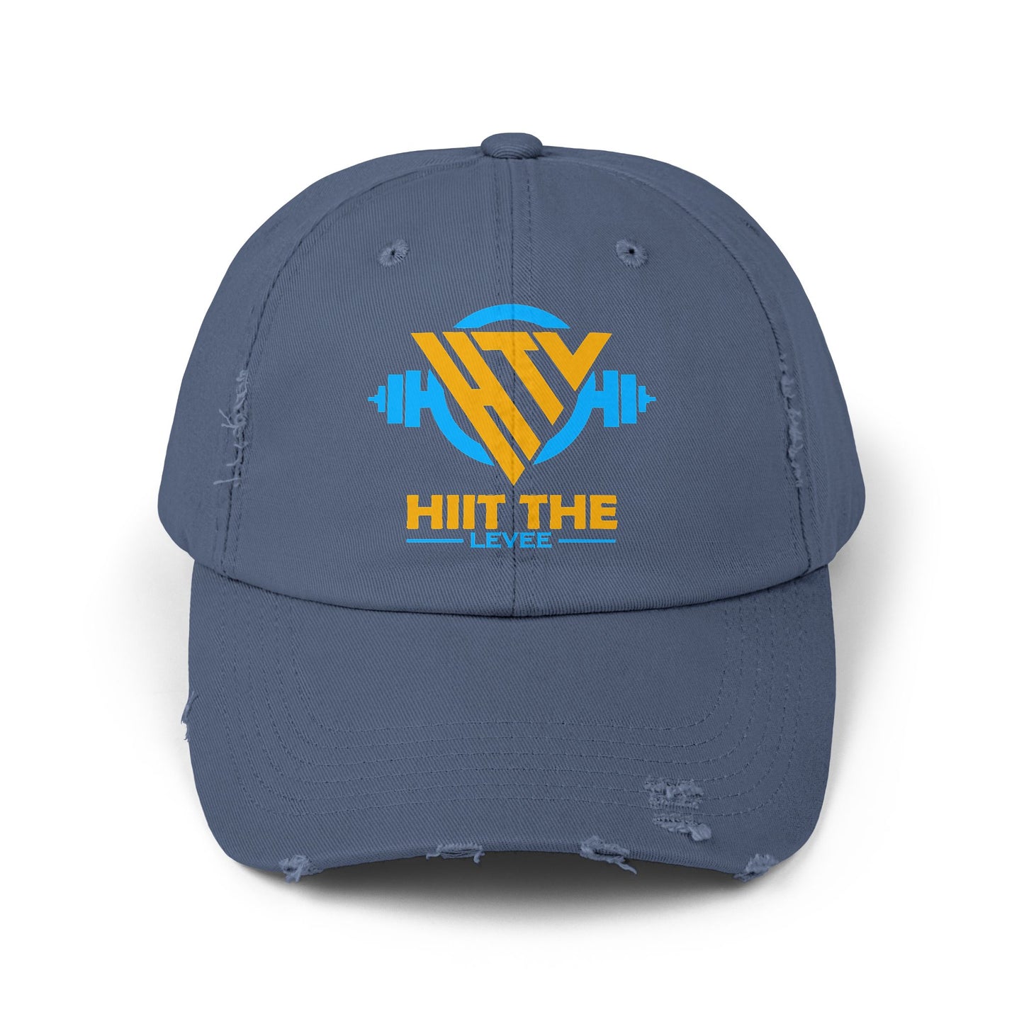 Unisex Distressed Fitness Cap - 'Hit the Levee' Gym Hat