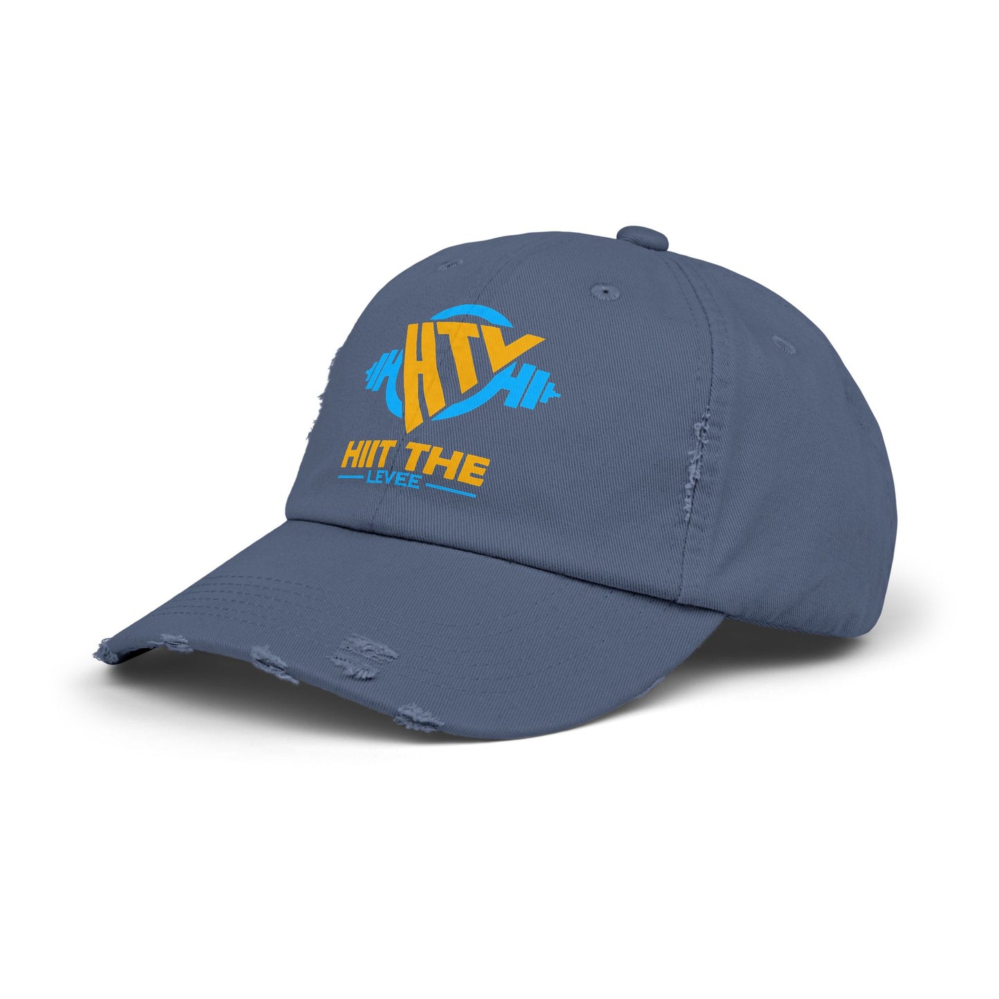 Unisex Distressed Fitness Cap - 'Hit the Levee' Gym Hat