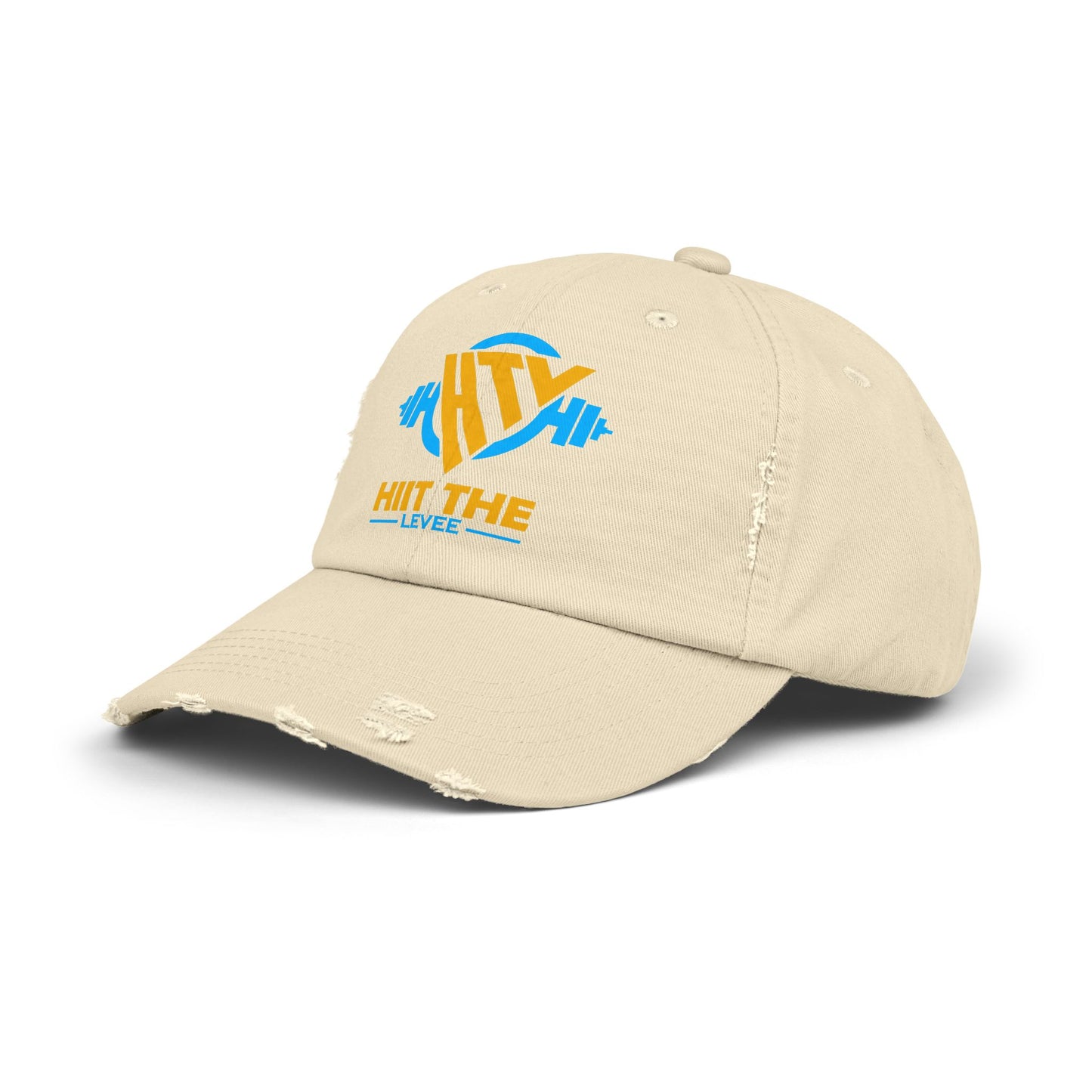 Unisex Distressed Fitness Cap - 'Hit the Levee' Gym Hat