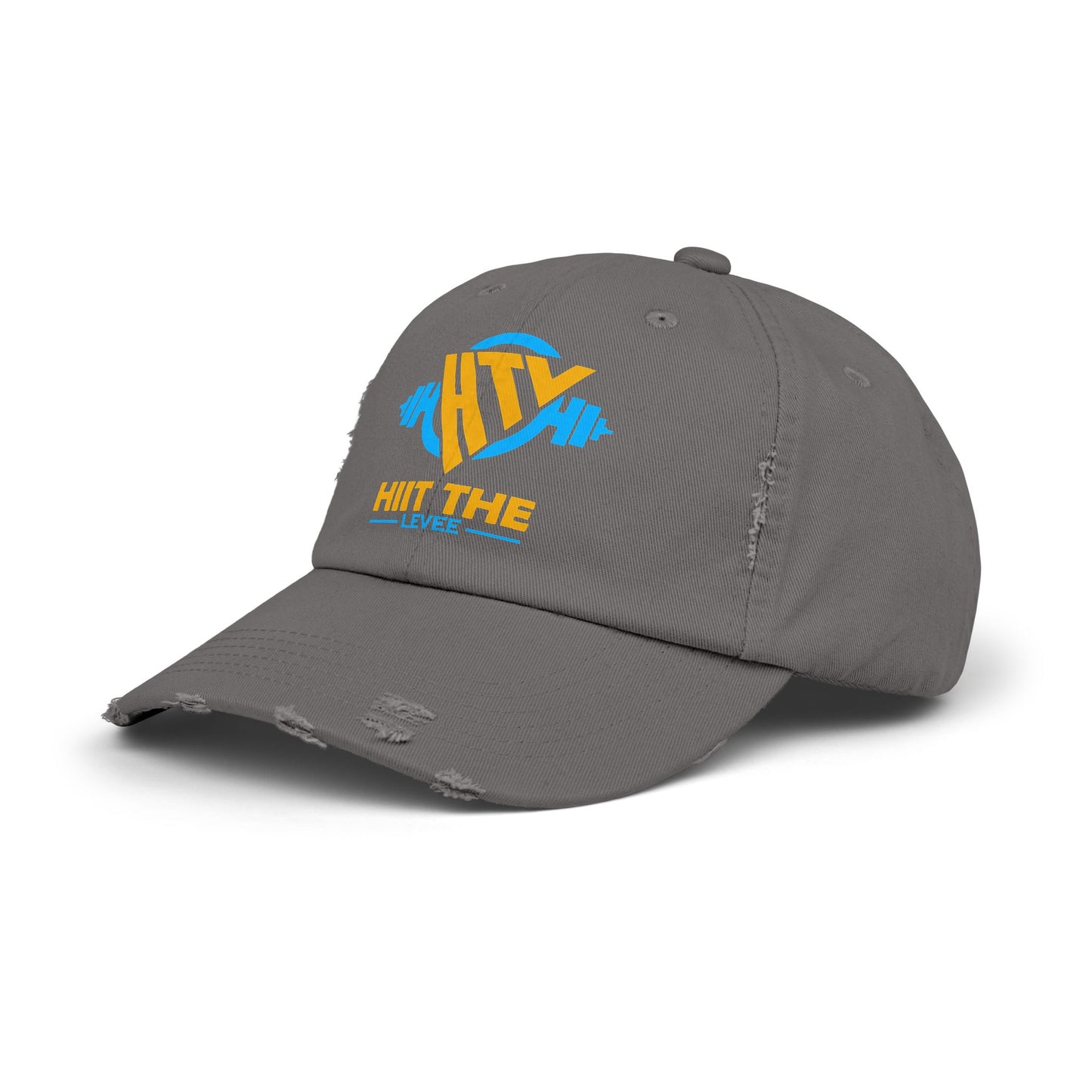 Unisex Distressed Fitness Cap - 'Hit the Levee' Gym Hat