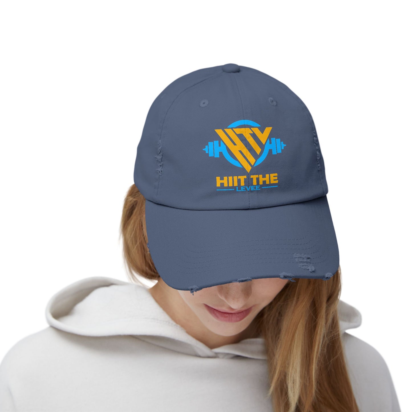 Unisex Distressed Fitness Cap - 'Hit the Levee' Gym Hat