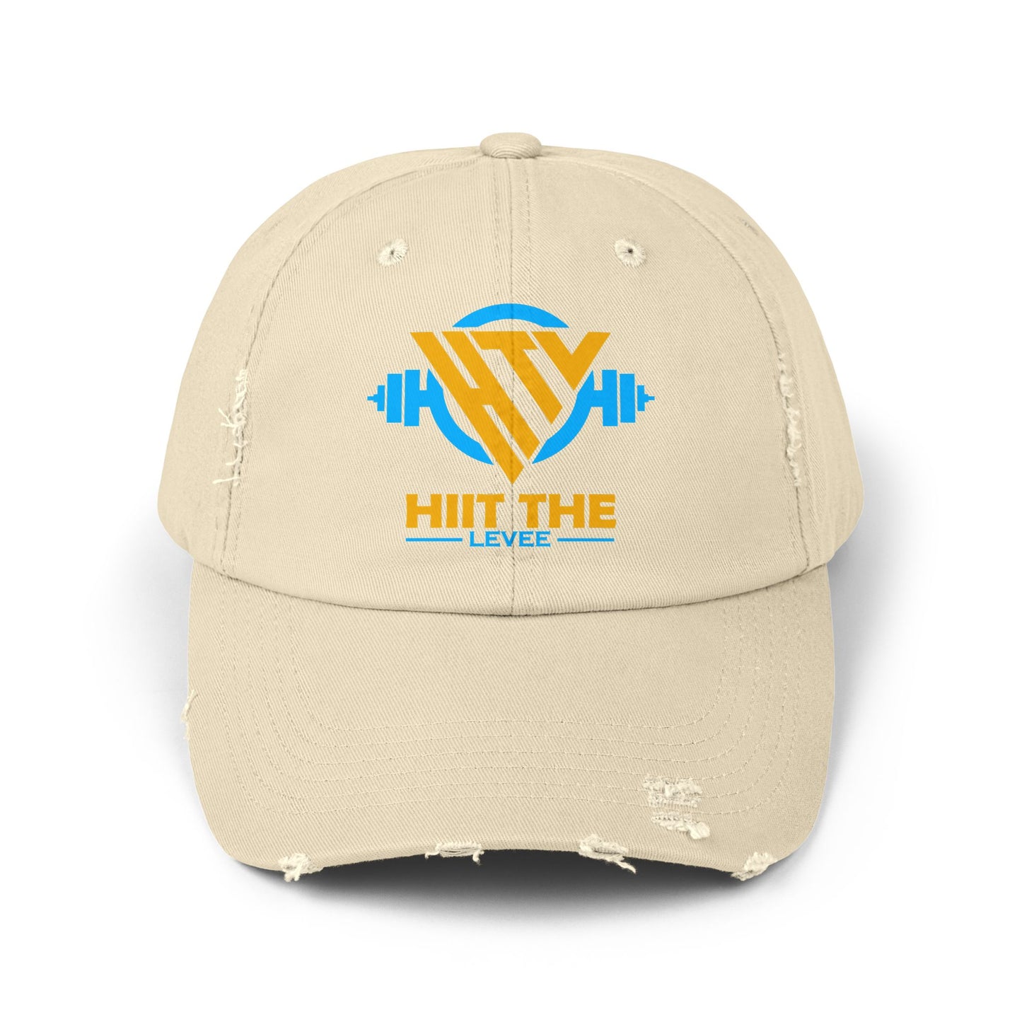 Unisex Distressed Fitness Cap - 'Hit the Levee' Gym Hat