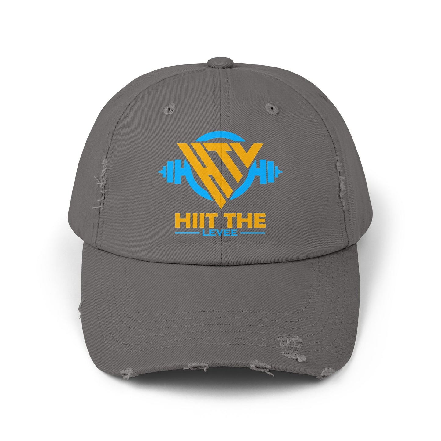 Unisex Distressed Fitness Cap - 'Hit the Levee' Gym Hat