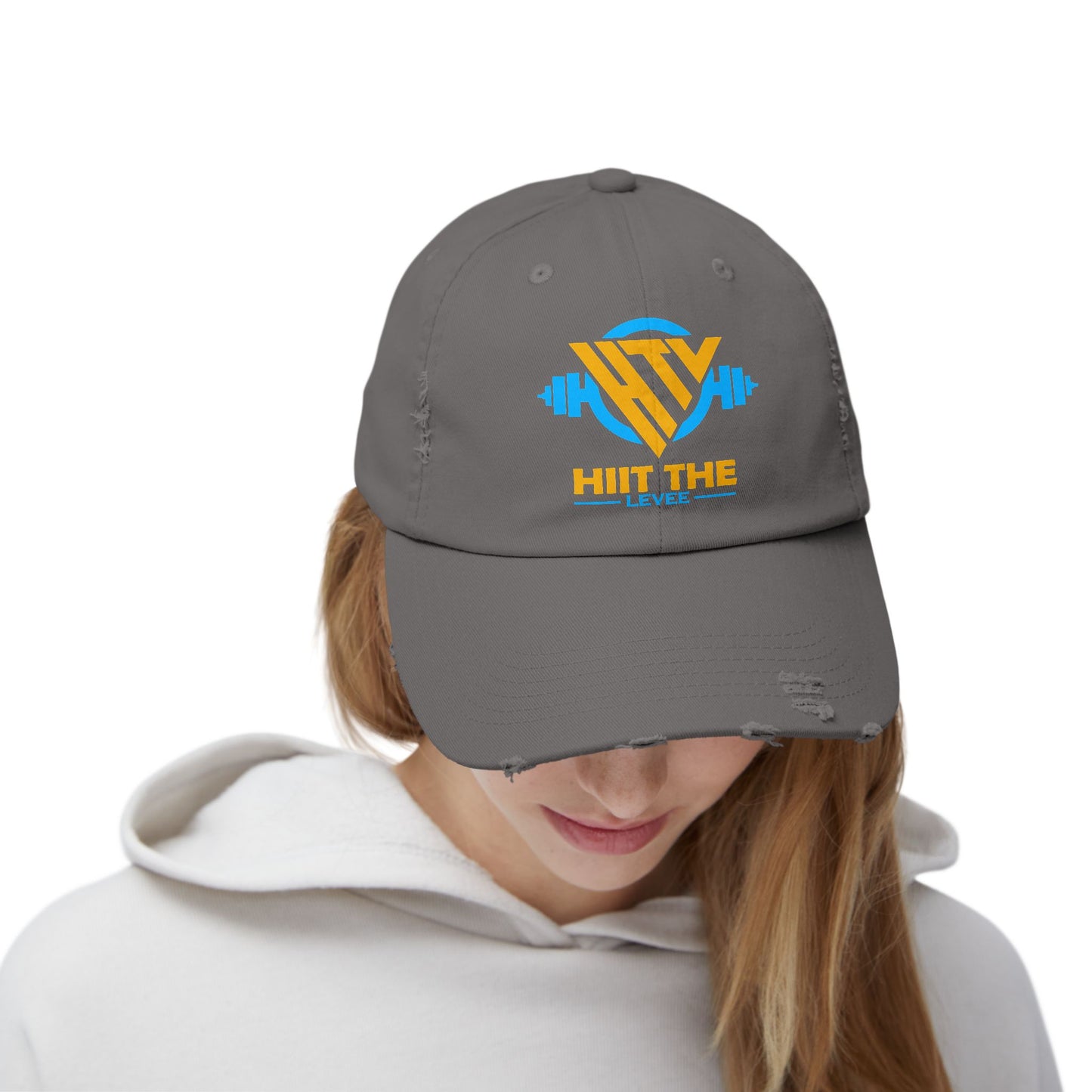 Unisex Distressed Fitness Cap - 'Hit the Levee' Gym Hat