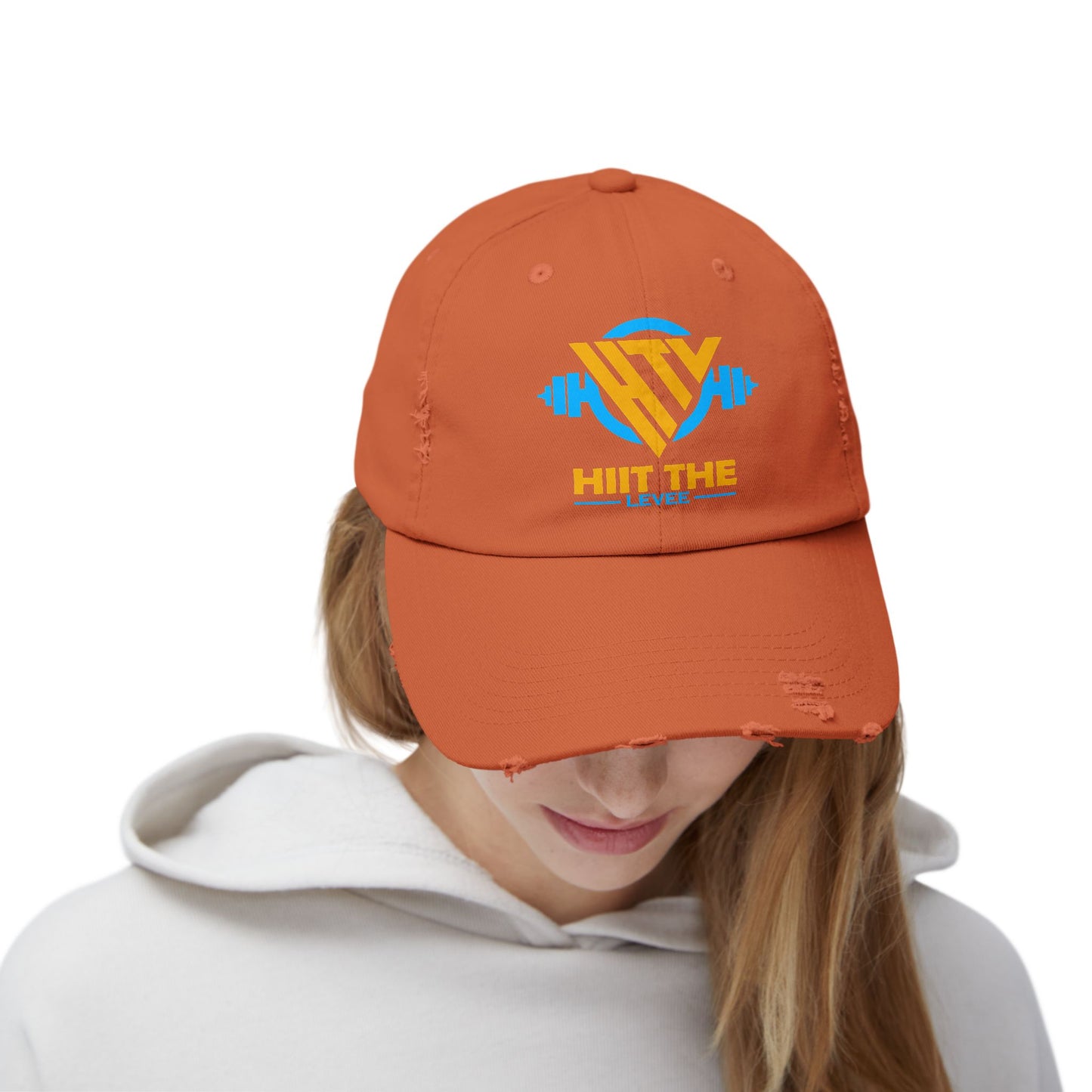 Unisex Distressed Fitness Cap - 'Hit the Levee' Gym Hat